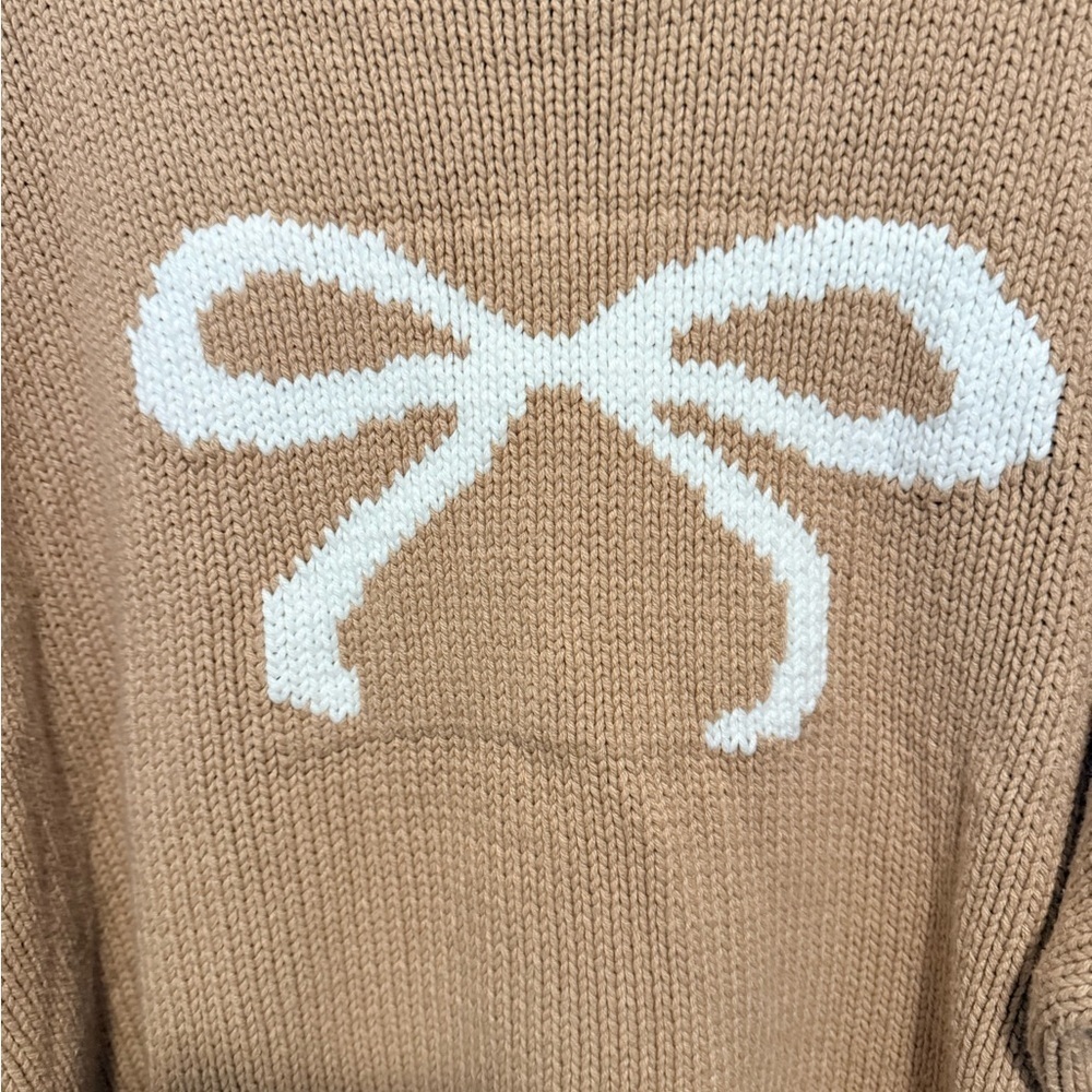 Sincerely Jules Tan Bow Crew Neck Sweater - Picture 5 of 5